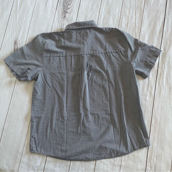 Karen Scott Button Up Short Sleeve Shirt Womens M Checker Lighthouse Sea Cottage - Picture 7 of 8